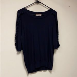 Philosophy Navy ruffle 1/2 sleeve sweater size L